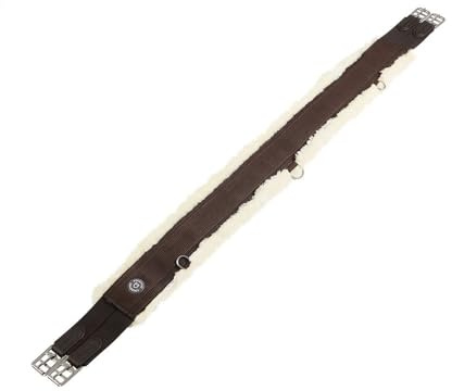 EQUESTRO SOTTOPANCIA INGLESE SAGOMATO AGNELLINO SINTETICO E ELASTICI TG E COLORI ASSORTITI (120 CM, MARRONE)