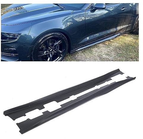 ECOTRIC Side Skirts Extension Rocker Panel Guard Compatible with 2016-2023 Chevy Chevrolet Camaro LT LS RS SS Body Kit Replacement Pair Black ZL1 Style