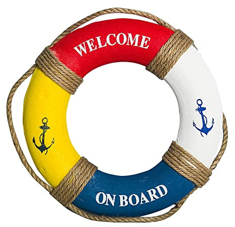 Shiwaki Durchmesser 30cm Nautischer Rettungsring Nautischer dekorativer Rettungsring Nautischer Rettungsring Ring Home Wandtürbeh?nge Dekor (vierfarbig)