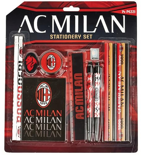 EURO PUBLISHING Milan Set Cancelleria - Prodotto Ufficiale - (Composto da 14 Pezzi)