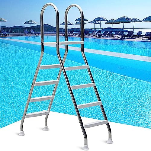 vhdurike Échelles de Piscine pour piscines creusées, échelle de Piscine Hors Sol Robuste, escabeau de Piscine antidérapant de 52 Pouces pour Voyage, Piscine de Jardin, Maison