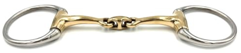 Equine Smile ES0013 Gebiss Olivenkopfgebiss Olivenkopftrense Doppelt Gebrochen aus Kupfer Edelstahl Ringdurchmesser 70 mm Gebissstärke 13 mm (12.5 cm)