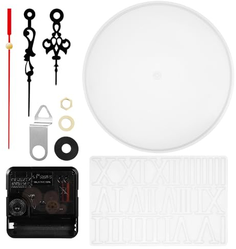 SHERCHPRY Kit per Orologio DIY Stampi per Resina in Silicone Circolare, Facili da Sformare e Resistenti, per Creazioni Artigianali Uniche e Regali Pratici