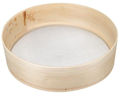 LOEFLIFA Setaccio per Farina in Legno Rotondo 27 CM Setaccio Fine per Cottura e Panificazione Strumento per Setacciare Farina e Zucchero a Velo Accessorio da Cucina per Uso Domestico