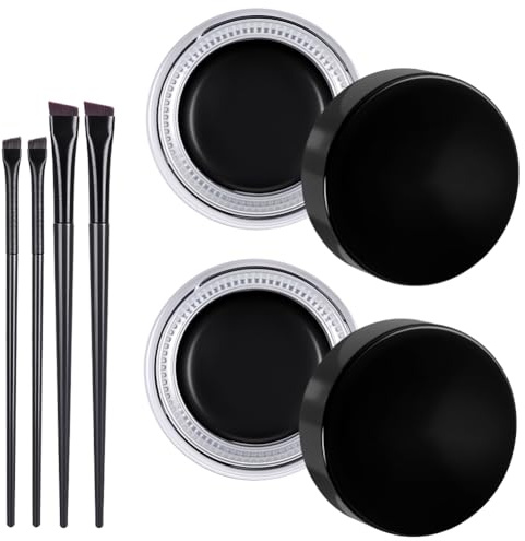 ALIIP Gel Eyeliner con Pennello per Eyeliner e Sopracciglia| Formula a Lunga Tenuta e Waterproof | Ipoallergenico | Tenuta Estrema | Applicazione Facile | Colore Intenso