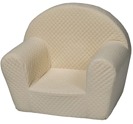 Velinda Kindersessel Mini-Sessel Kinderstuhl Relaxsessel Kuschelsessel Softsessel (Farbe: cremefarben)