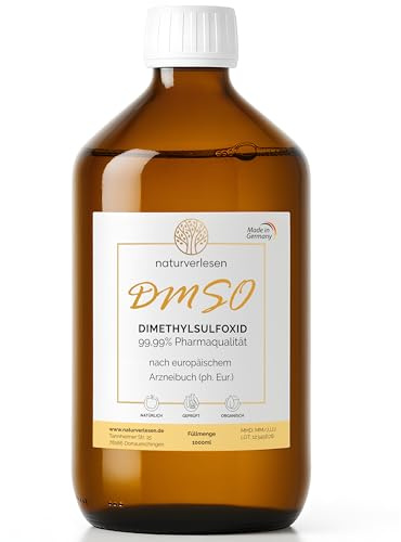 1 000 ml dimetylsulfoxid DMSO 99,99 % eur. std. (äkta apotekskvalitet) i apoteksflaska – (1 l, finns även i 100, 250 och 500 ml, apotekskvalitet)