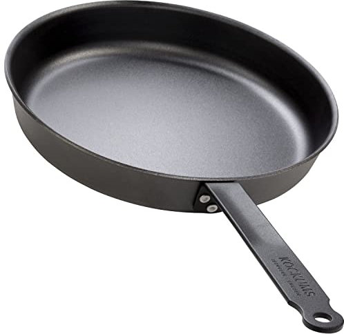 Kockums Jernverk Pfanne aus Karbonstahl Premium Bratpfannen, Wurde Mit Natürlichem Pflanzenöl Vorbehandelt, Luxus Bratpfanne aus Schwedischem Kohlenstoffstahl, 28 cm