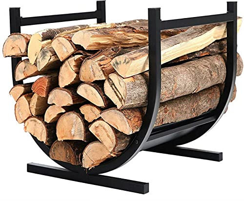 Soporte Irewood, organizador de soporte de troncos de madera soporte de leña estante de almacenamiento de leña 42x36,5x39,5 cm para chimenea para el hogar