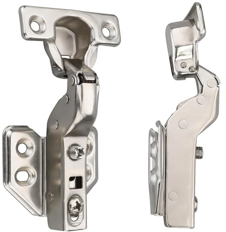 Luokim 26mm Mini Cup Soft Close Cabinet Hinges for Thin Door Inset Concealed Cabinet Hinge with Screws Nickel Finish 2 Pcs