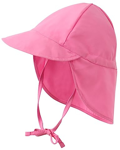 PythJooh Baby Sun Hat Kids Outdoors UPF 50+ Sun Protection Hats Girls Boys Breathable Quick-Dry Adjustable Flap Caps for 0-5Years Pink