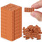 Harrycle 50 Stück Mini Ziegel Miniatur Ziegel Mini Modellziegel Gebäude Ziegelsteine für DIY Bauen Puppenhaus Garten Ornament Haus Spielzeug Deko, 0,79 x 0,39 x 0,2 Zoll