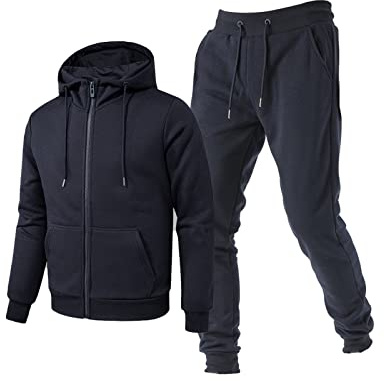 TONY BACKER Tuta Uomo In Cotone Sportiva Con Chiusura Zip Completo Tuta In Casa