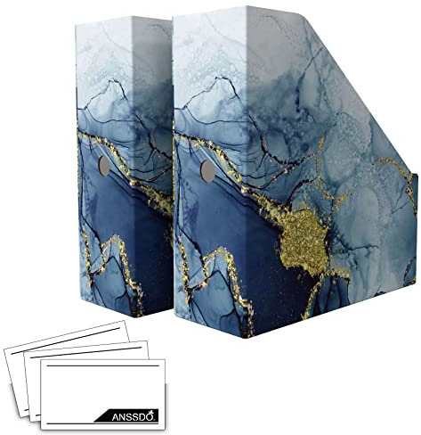 ANSSDO Confezione da 6 portariviste in cartone di alta qualità, organizer per riviste, organizer per riviste, grande volume come contenitori per libri o cartelle per scrivania, confezione da 6 pezzi,