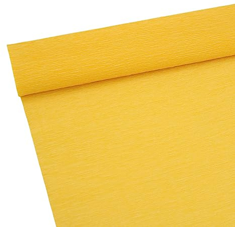 Rotolo di carta crespa di alta qualità per la realizzazione di fiori, bianco verde e rosa, 25,4 cm di larghezza, 2,4 m di lunghezza (giallo dorato)