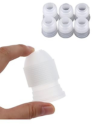 Large Couplers for Piping Bags,Easy Switching for Piping Tip 1M, 2D, 2F, 124K, 125K, 126K, 4B, 6B, 1A,2A,3A,6 Pcs