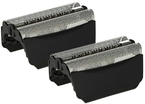 vhbw 2x Grille double remplacement pour Braun 51B, 51S pour rasoir électrique + cadre, noir
