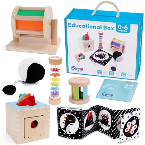 KMTJT Montessori Toddler Toys for 1 Years Old Sensory Toys for Girls Boys | Learning Educational Wooden Toys for 0-6 Months Baby Infant Newborn 6-12 Months First 1st Birthday Gifts