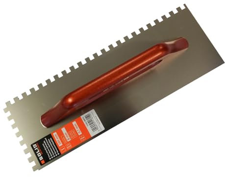 Rostfrei Zahnkelle Zahnspachtel Schweizer Glättekelle 38/48 cm Kelle 6/8/10/12mm (130x380mm - 12mm)