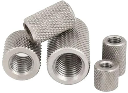 DLNTXFDG 2 Stück - 5 Stück/gerändelte runde Überwurfmutter M3 M4 M5 M6 M8 M10 M12 M14 M16 Edelstahl-Rändelmutter mit Langer Verlängerung(M4x18 2pcs)