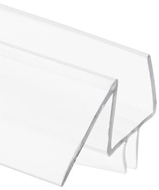 Prime-Line M 6259 Guarnizione inferiore per porta della doccia senza telaio per porte in vetro spesso da 1,27 cm, doppia patta e protezione antigoccia a 45 gradi, 91,4 cm, vinile trasparente