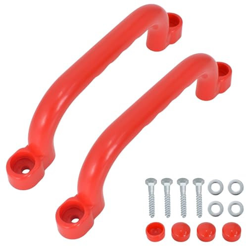 Anseom Lot de 2 Poignées de Sécurité para Enfants, Poignée de Sécurité Antidérapant pour Aire de Jeux, Poignées de Sécurité en Plastique pour Cadre d'Escalade Echafaudage Escalier Extérieure Sports