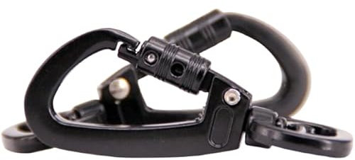 Mosquetón con articulación giratoria, color negro, 2 unidades para perros, fijación de correa, robusto, mosquetón giratorio con articulación giratoria para correa de perro, llavero y accesorios para