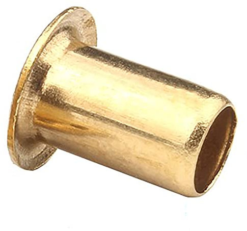 MBHHU Remaches de latón con Ojales, Remaches Huecos de latón, Pernos pasantes de núcleo, Cuerpo Liso, Sujetadores cilíndricos, Anillo de perforación de Tubo de una Sola máquina(M0.9 x 2.5mm)