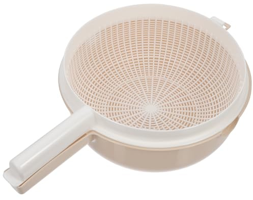 Toyvian Panier D'égouttage à Double Couche Bol Amovible, Passoire à Fruits et Légumes en Plastique Beige, Grosse Capacité, Cuisine et Lavage des Pâtes et Salades Réutilisable
