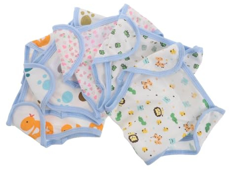 PACKOVE Pannolini in Cotone per Ragazzo Ragazza Lavabili e Riutilizzabili, Mutandine per Pannolini in Stoffa Stampa Colorata, Protezione Anti-perdite, Uso Giorno e Notte, Set da 5