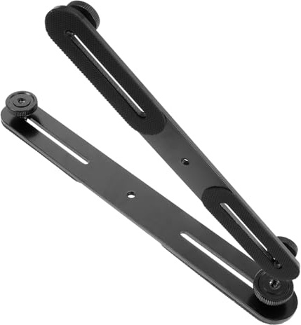 GALPADA Supporto per Flash e Microfono Barra di Montaggio Regolabile, Staffa Doppia Vite 1/4, Design Stabile per Fotocamera, Supporto Estensione Microfono Resistente Fino a 2 Kg,