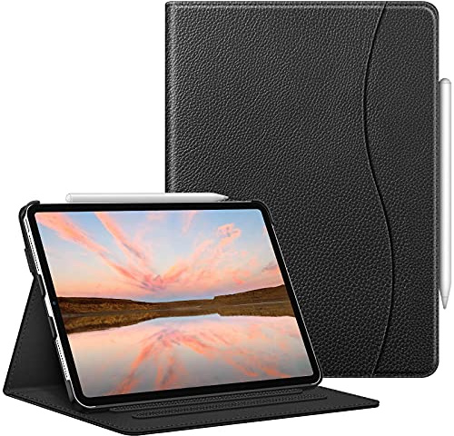 FINTIE Coque pour iPad Pro 11 Pouces(4e/3e/2e/1re Génération, 2022-2018) | Housse Multipositions Etui avec Poche Frontale de Document, Noir