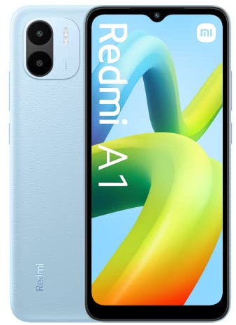Xiaomi Redmi A1 Smartphone 4G, ampio display HD+ da 6,52, batteria 5000 mAh, doppia fotocamera 8 MP, 32 GB, colore: blu.
