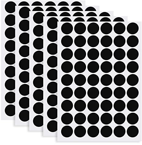 5 Sheets/270 Pcs Self-adhesive Screw Caps Covers, Black Screw Hole Cap Covers Stickers, 21mm/0.83in Furniture Holes Cover Caps Stickers Dust-proof for Wood Shelf Cabinet