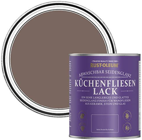 Rust-Oleum Brown water resistant Kitchen Tile Paint in Satin Finish - River’s Edge 750ml