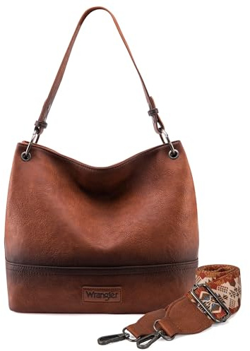 Wrangler Hobo Bags for Women Vegan Leather Shoulder Purses and Handbags with Crossbody Strap WG20-918ABR