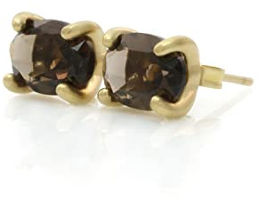 Anemone Oval Brauner Rauchquarz Ohrringe - Glänzende Gold Ohrstecker Kristall Ohrringe Handgefertigte 14k Schmuck Ohrringe - Anpassbarer Schmuck für Mode Hochzeiten Geschenke - mit Schmuckkästchen