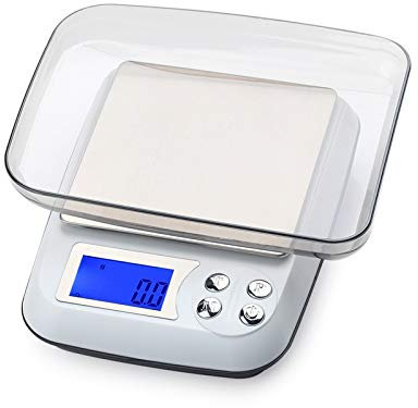 Balances multifonctions, Balance de cuisine électronique numérique portable, 3 kg 0,1 g LCD numérique domestique grande plate-forme en acier inoxydable balance de régime alimentaire balance de comptag