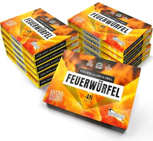 TMV24 192x Anzündwürfel Kaminanzünder Kohleanzünder + 1x gratis Schlüsselanhänger, Anzünder Würfel Grillanzünder Ofenanzünder für Kamin, Ofen Anmachwürfel Kohlenanzünder Anzündwolle Kohlenanzünder