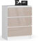 Kommode in Cappuccino Hochglanz mit 3 geräumigen Schubladen, 60 cm breit, 77 cm hoch Kommode Schlafzimmer Flur Wohnzimmer Organizer Kommode mit Schubladen Holz Highboard Sideboard Schrank