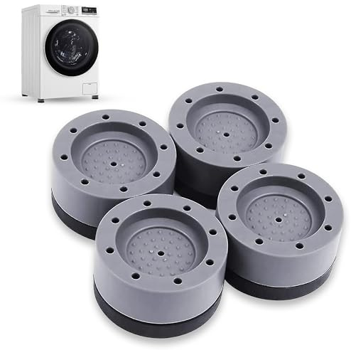 4pcs Anti Vibration Pads For Washing Machine & Dryer Feet | Anti Slip, Noise Cancelling & Shock Absorber | Fixed Machine Rubber Stabiliser Kitchen Laundry Accessories
