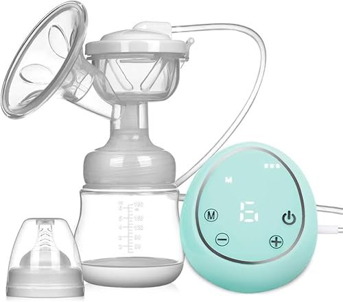 Fuqiduo Elektrische Milchpumpe, Wiederaufladbare Brustpumpe mit 3 Modi und 9 Stufen, Ultra-leise Muttermilch Abpumpen inkl. Schnuller, Kompakt, aus Silikon für unterwegs und zu Hause, Grün
