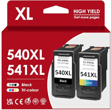 540 541 XL Cartouches d'imprimante,PG 540 CL 541XL Noir Remplacement pour Cartouches Canon d'Origine 540 541XL Multipack pour Canon Pixma MG3650S MG3650 MG3600 MG2250sTS5150 TS5100 TS5151 MG3150 MX395