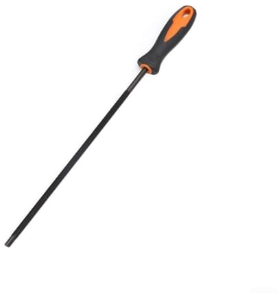 Filteilect Lime ronde pour aiguiser la chaîne – Lime en acier à outils avec poignée en plastique, options de diamètre 4,0/4,8/5,5 mm, longueur 290 mm, orange/noir (5,5 mm)