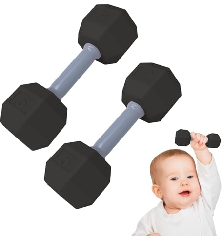 Mancuerna de sonajero de peso – 2 piezas sonajero de entrenamiento ligero, sensorial de ejercicio, diseño suave y seguro, ayuda al juego para nuevos padres, aprendizaje temprano para bebés