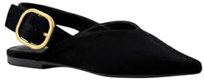 MODELISA - Zapatos Planos Destanolada Slingback para Mujer con Punta Fina Cierre con Hebilla (Negro, Sistema Tallas Calzado EU, Adulto, Mujer, Números, Mediano, 38)