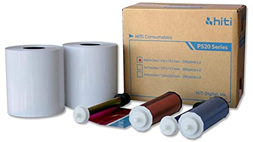 Thehomeuse S SMAZINSTAR HOKEKM HiTi 4x6 Media for Hiti P525L and P520L Printers. Paper and Ribbon kit (Total of 1000 Prints Size 4x6 inches).