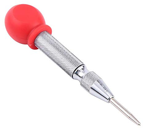 Poinçon central automatique avec pointe HSS outil de marquage de poinçonnage pour le travail des métaux pour le bois et le métal (argent)