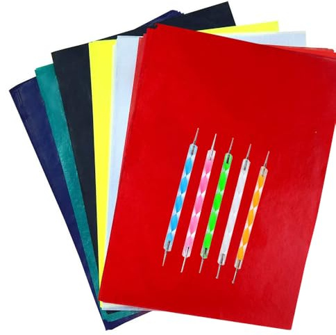 Yesallwas - 100 fogli di carta di trasferimento multicolore in carbonio, formato A4, con pennino per goffratura, idea per legno, carta, tela e altre superfici artistiche