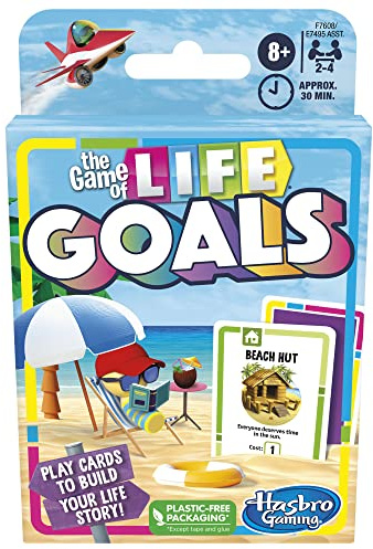 Hasbro Kartenspiel The Game of Life Goals, schnelles Familienspiel, für 2 bis 4 Spieler ab 8 Jahren